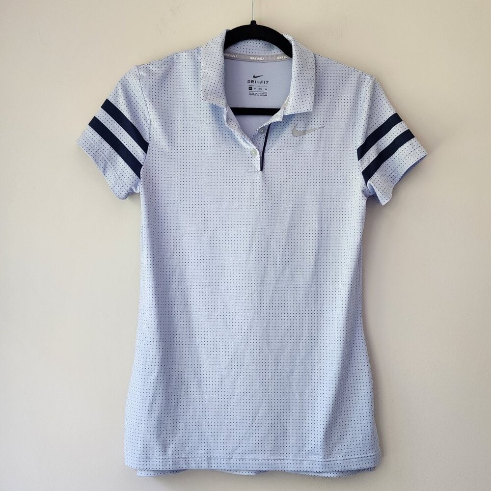 NIKE GOLF Women's Short Sleeve Polo Shirt | XS | Polka Dots Light Purple RN56323